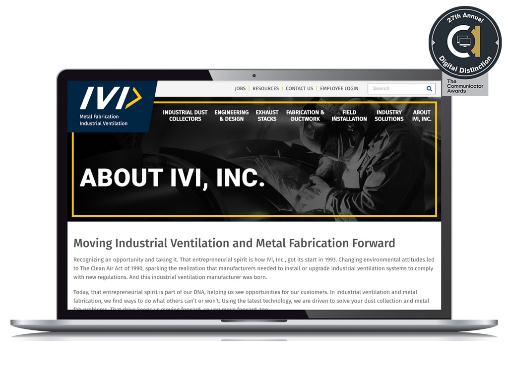 IVI Digital - Website Award of Distinction