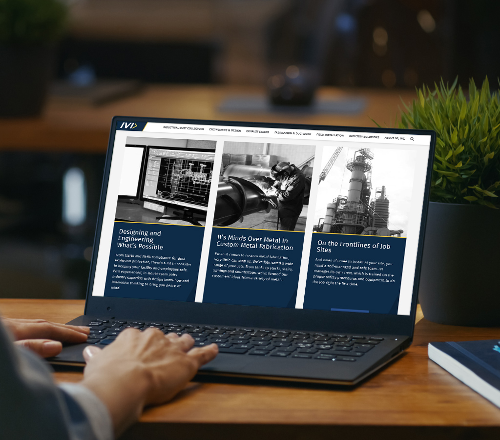 IVI homepage on laptop