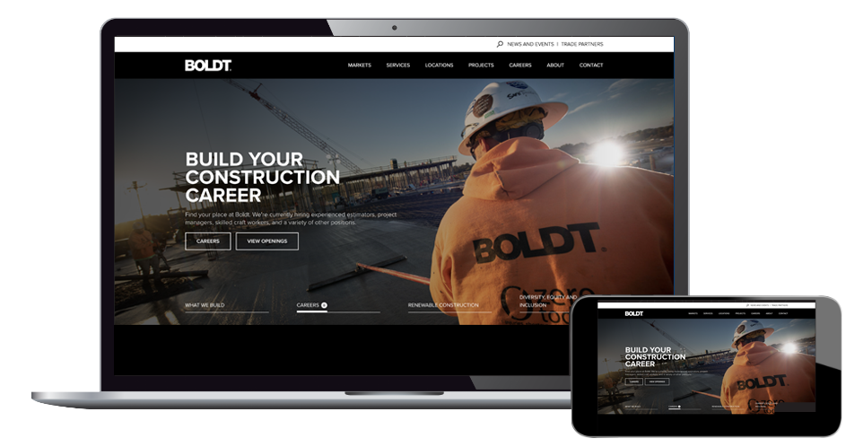 BOLDT website on laptop and phone