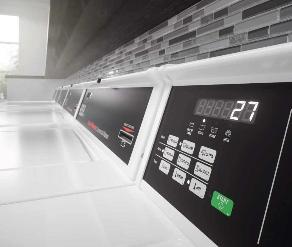 Close up of Speed Queen machine controls